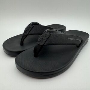 Flojos Men's Black Flip Flop Sandals Size 9 Comfort Beach Casual Thong Slip On